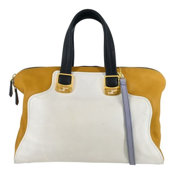 Fendi Chameleon Calfskin Colorblock Leather Tote Bag - Picture 1 of 16
